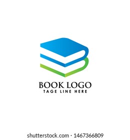 Letter B Book Blue Green Logo Design Template
