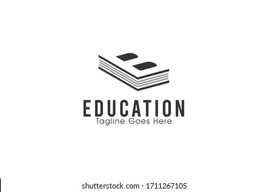 Letter B Book Education Logo Vector