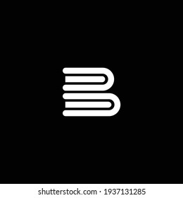Letter B, BOOK elegant logo. Elegant emblem and beautiful typography. The creative vintage symbol for book design, brand name, business card, restaurant, boutique, hotel, cafe, badge, label.