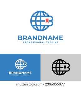 Letter B Book Globe Logo, suitable for any  business related to Book and Globe with B initial.