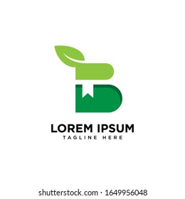 Letter B Book Leaf Logo Template vector icon Business
