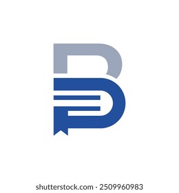 Concepto de logotipo de libro de letra B