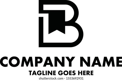 letter B with book logo design inspirations	