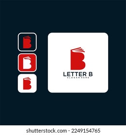 letter b with book logo design