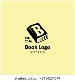 Plantilla de Vector de diseño de logotipo de libro letra B
