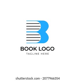 letter B for book logo icon vector template on white background