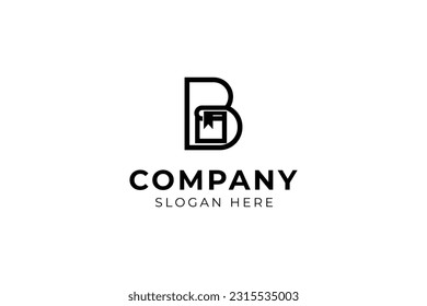 letter B for book logo icon vector template on white background