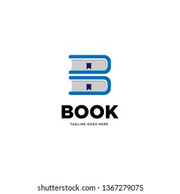 Letter B Book logo template, vector illustration icon element - Vector
