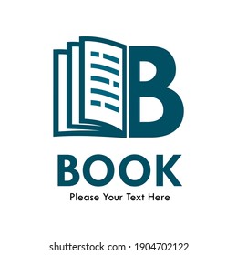 letter b with book logo template illustration. suitable for education, brand, website etc.