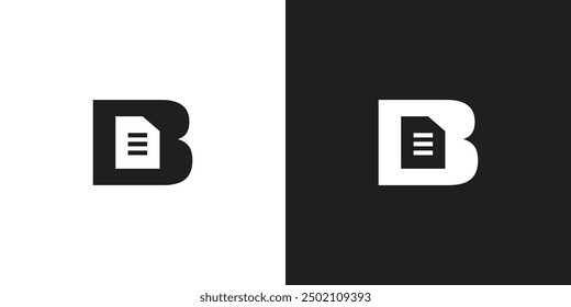 Letter B Book or Notepad Logo Design