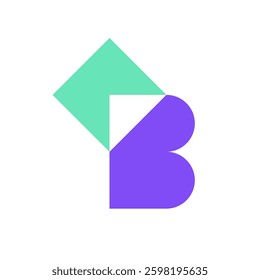 Letter B bookmark minimal modern logo design