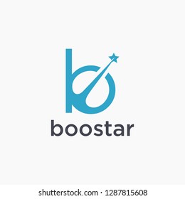 Letter B For Boost Star Logo Vector Icon On White Background