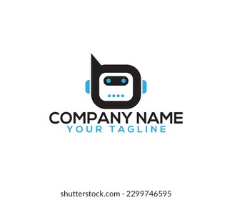 Letter B bot logo design concept. Creative Virtual assistant and Artificial intelligence vector illustration.