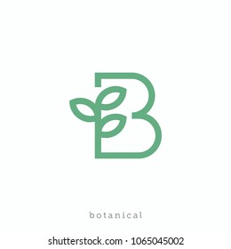 Letter B Botanical Logo