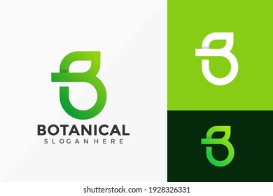 Letter B Botanical Logo Stock Design. Abstract emblem, designs concept, logos, logotype element for template.