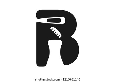 letter B, bottle and a corkscrew logo Designs Inspiration Isolated on White Background