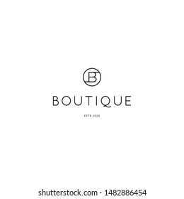 Letter B boutique logo template