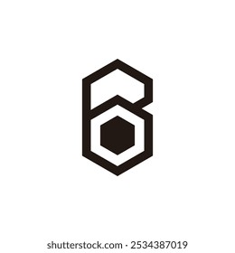 Letra B Caja Geométrica Simple Logotipo hexagonal Vector 