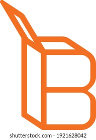 Letra B Box. Ilustración vectorial.