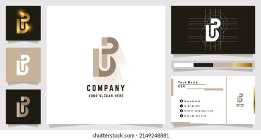 Logo de monograma de letra B o bp con diseño de tarjeta de visita
