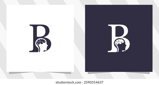 Letter B With Brain Logo Design