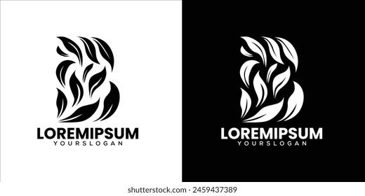 Letter B Brand Identitly Leaf Vector logo