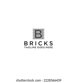 logotipo de ladrillo de la letra inicial B