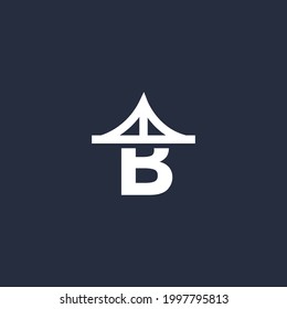 Letter B Bridge logo icon abstract vector template