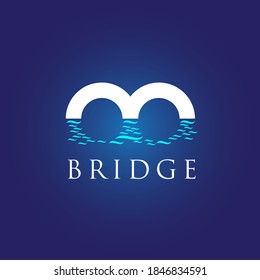 letter B Bridge symbol vector concept with a reflection effect