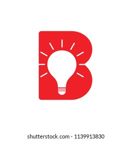 letter b bright light bulb logo vector