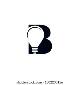 letter b bright light bulb logo vector