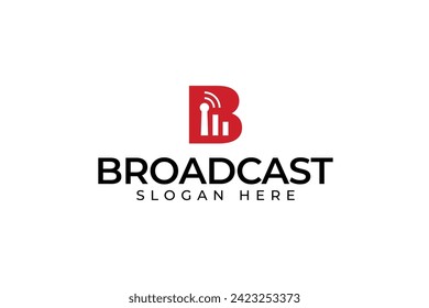 logotipo moderno de la red de radiodifusión letter B para la empresa de entretenimiento y tecnología