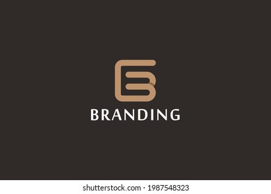 Letter B brown color cubic simple business logo