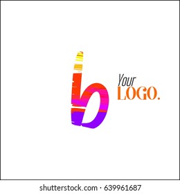 Letter B brush colorful, rainbow alphabet branding concept. Font style, vector design template elements for your application or company.