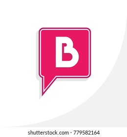 Letter B in bubble chat logo