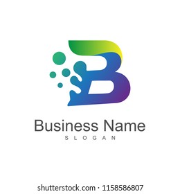 Letter b with bubble logo template