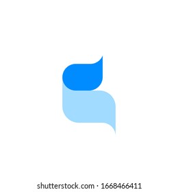 The letter B - bubbles, chat logotype  abstract vector logo in a modern style. 