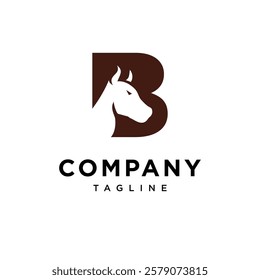 Letter B Buffalo Logo Icon Vector