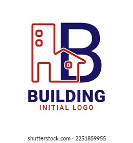 letter B building initial vector logo design