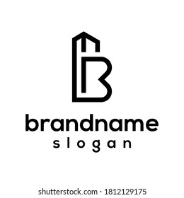 vector de diseño del logotipo de construcción de la letra B