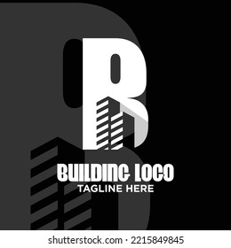 Inspiración de plantilla de diseño de logotipo de construcción de letras B, Ilustración de vectores.