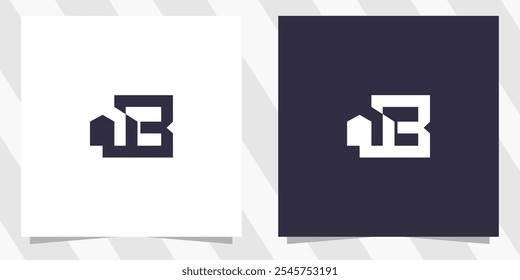 letra b com vetor de design de logotipo de construção