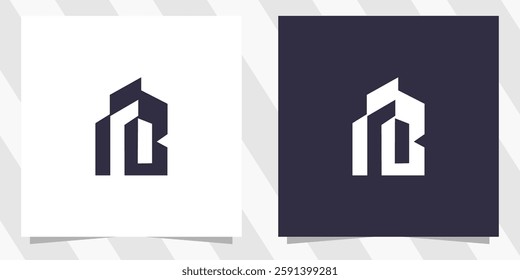 letter b with building logo design