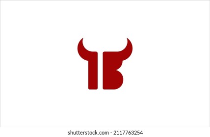 Letter B Bull Logo Design Vector Illustration