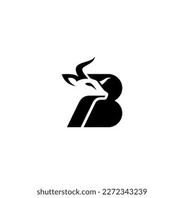Letter B Bull Logo Design Vector Illustration
