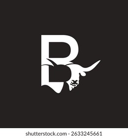 Letter B Bull Logo Design Vector Illustration
