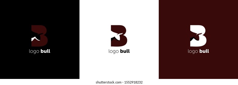 Letter B Bull Logo Logotype Bull Stock Vector (Royalty Free) 1552918232 ...