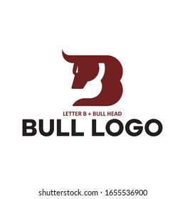 letter B for bull logo vector illustration