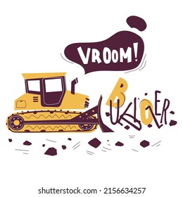 Letter B Bulldozer Children Abc Poster Stock Vector (Royalty Free ...