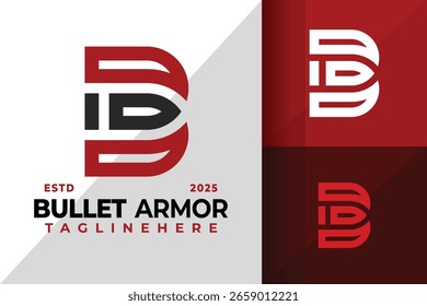 Letra B Marcador Armadura Ícone de logotipo Ilustração de design de vetor